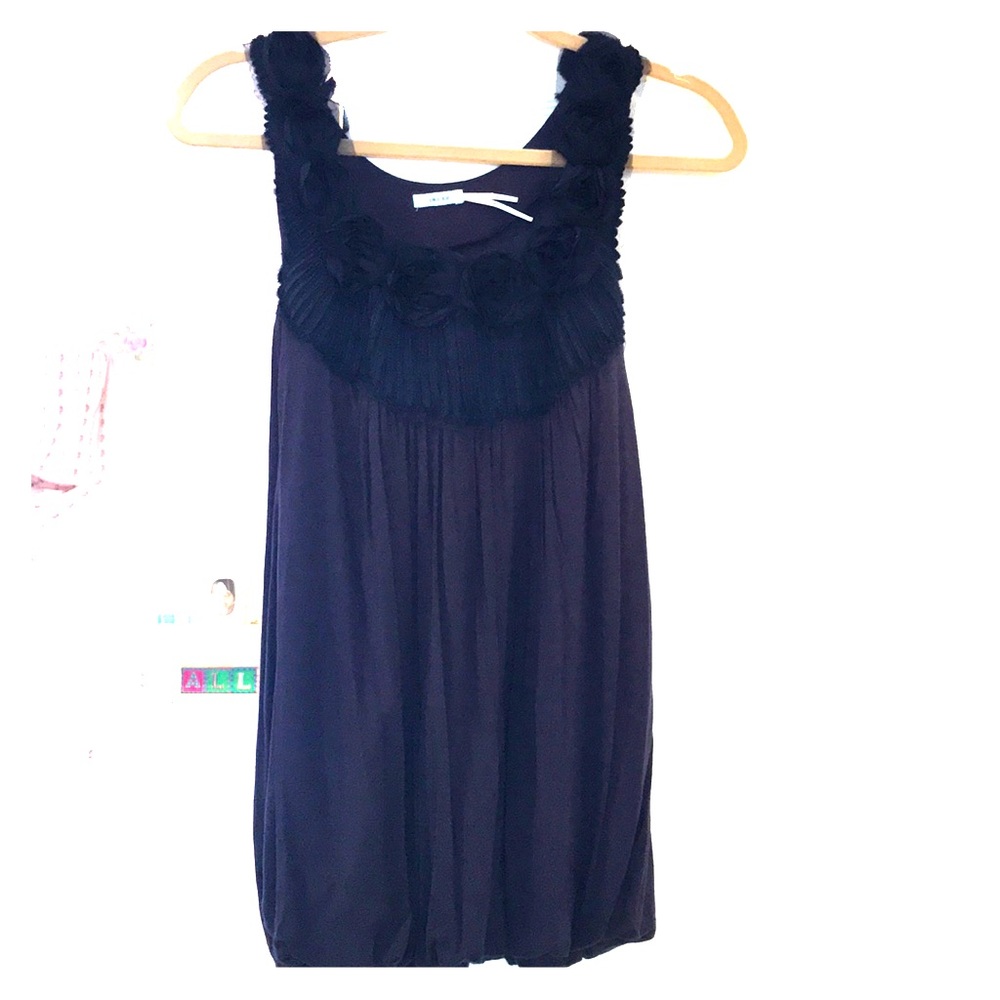 Cute navy blue tank top with roses